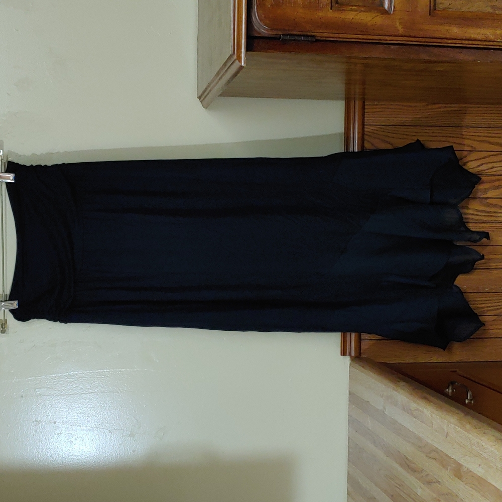 B Design Sheer Ruffle Bottom Long Skirt L - Picture 6 of 14